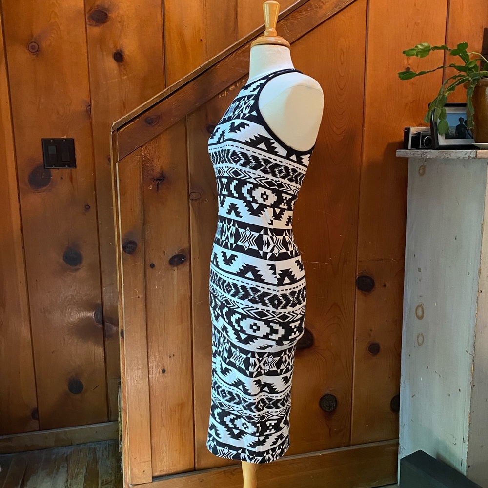 Express Southwest Print Midi Stretch Bodycon Dress